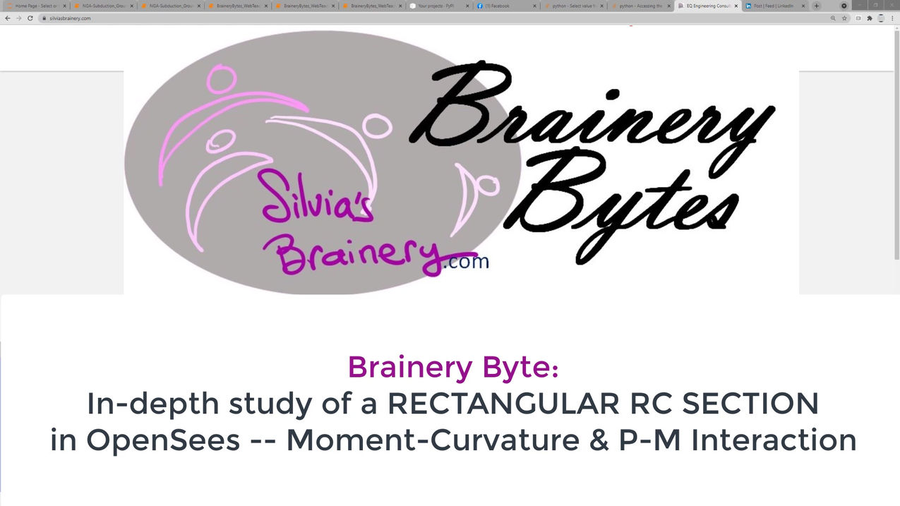 BraineryByte: Section Definition and Analysis 3: Fiber Section (Rectangular Reinforced Concrete) in OpenSees